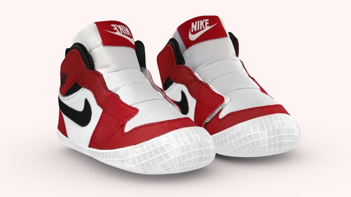 Baby sneaker Nike Air Jordan 1 sneaker children 3D Model