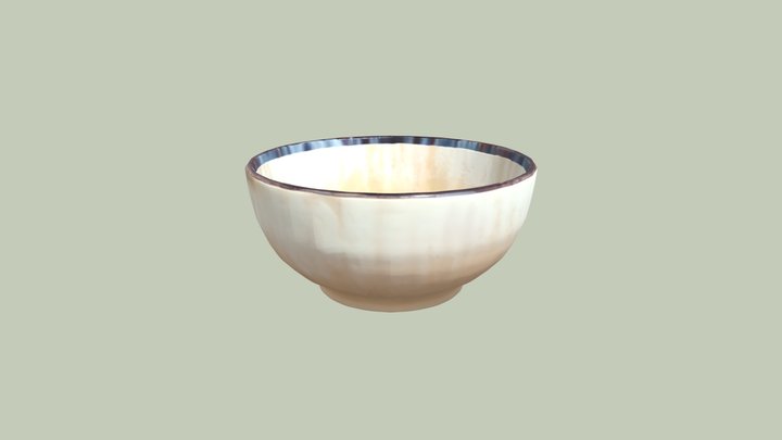 Ceramic bowl with intricate patterns inside. 3D Model