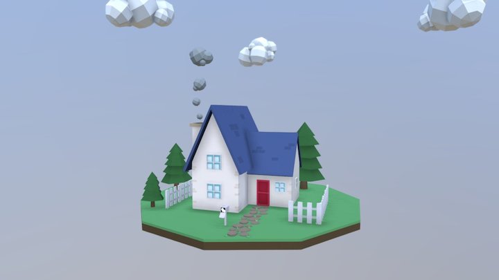Low Poly House 3D Model