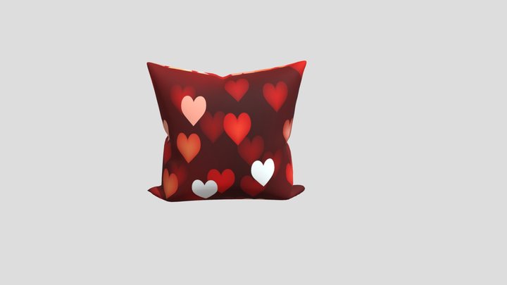 pillow with hearts 3D Model