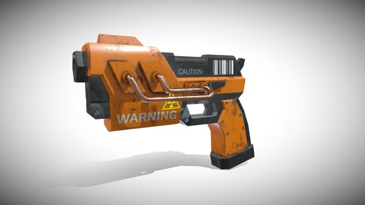 Low Poly Pistol 3D Model