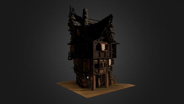 Medieval House Cartoon 3D Model