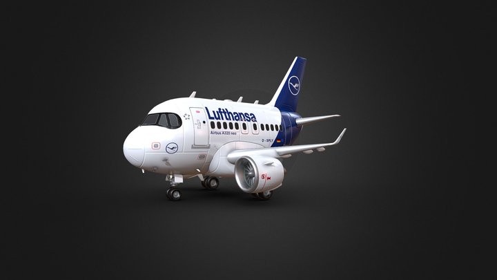 Mini Airbus A320 Neo Lufthansa 3D Model
