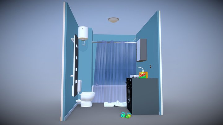 Salle de bain M. LEE avec luminaires 3D Model