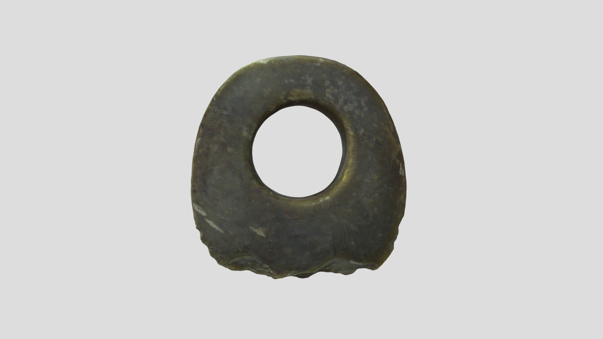 Disc-shaped item with a hole (muscovite)