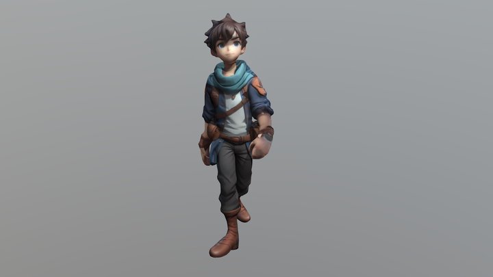 Adventurer boy - Walking 3D Model