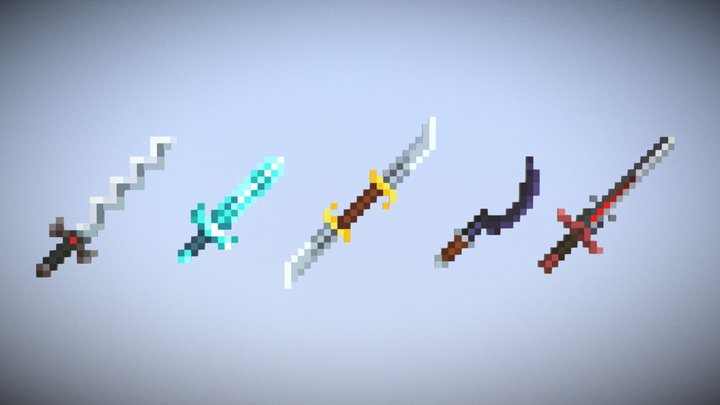 Swords Minecraft Dungeons 3D Model