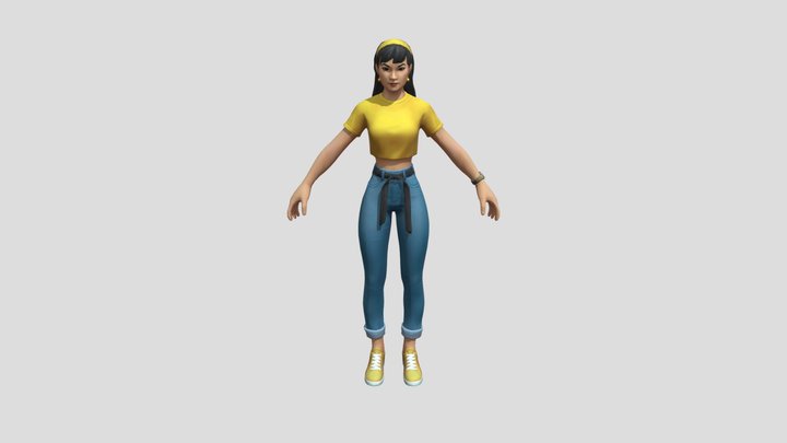 MMPR Trini Yellow Civilian Outfit 3D Model