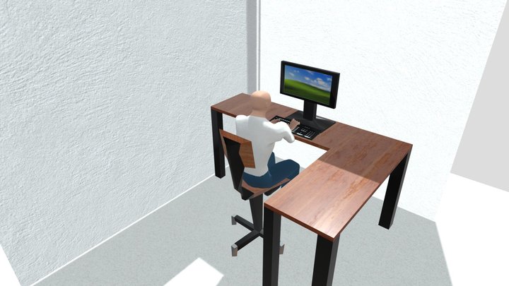 Office Worker Low Poly 3D Model