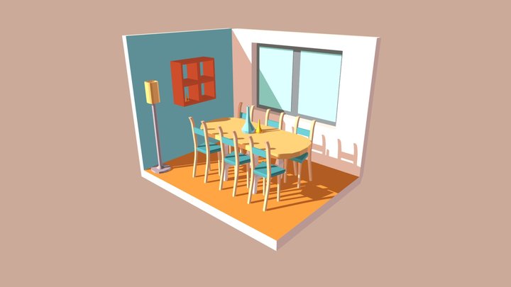 Dinning room diorama 3D Model