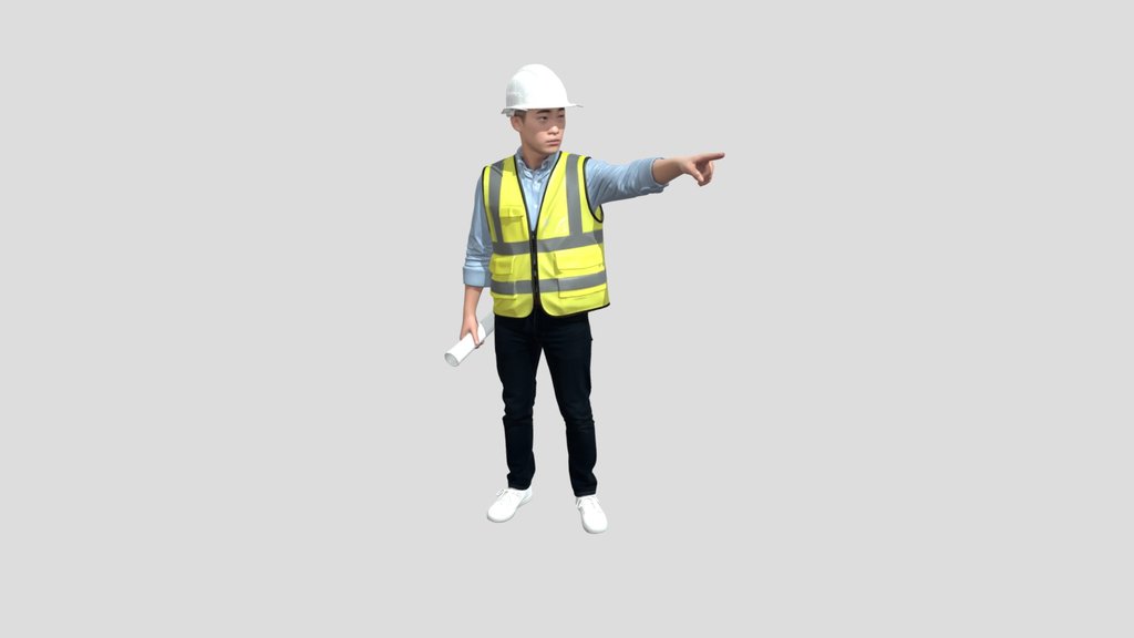 Pointing Construction Worker