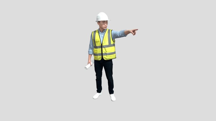 Pointing Construction Worker – Modèle 3D gratuit STL