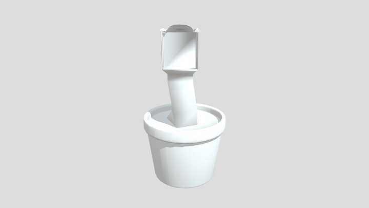 Clock in a pot 3D Model