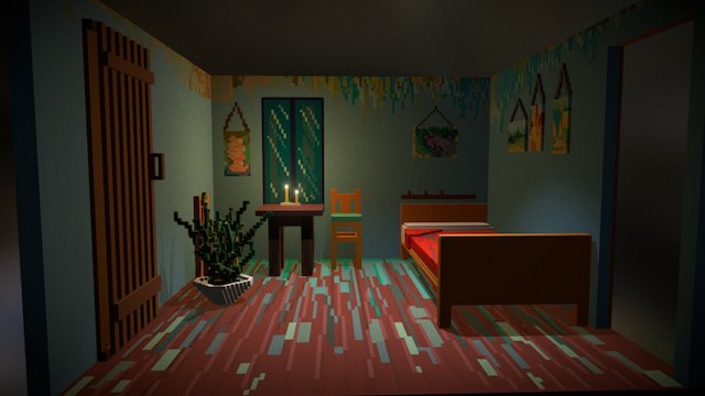 Van Gogh's picture "Bedroom in Arles" 3D Model