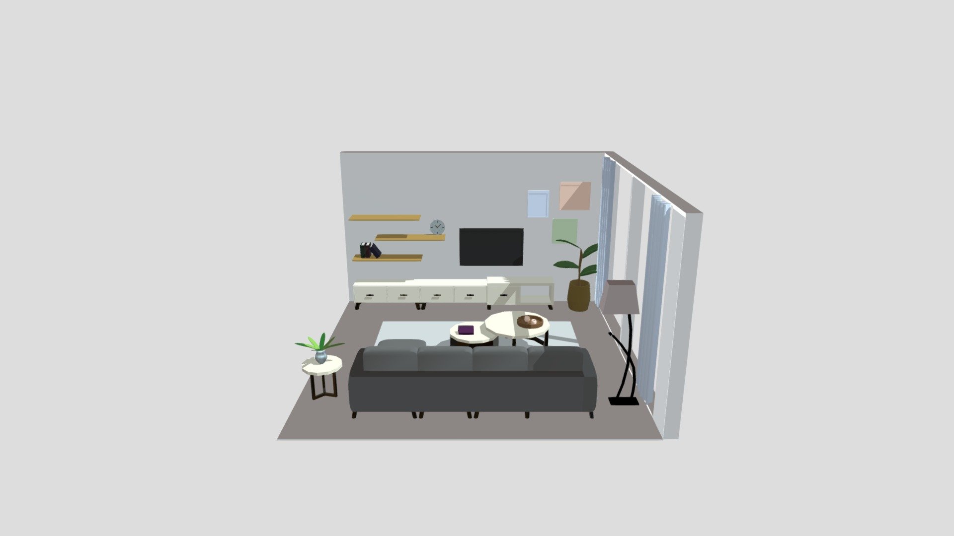 Living room - 3D model by Asaku [823edfc] - Sketchfab