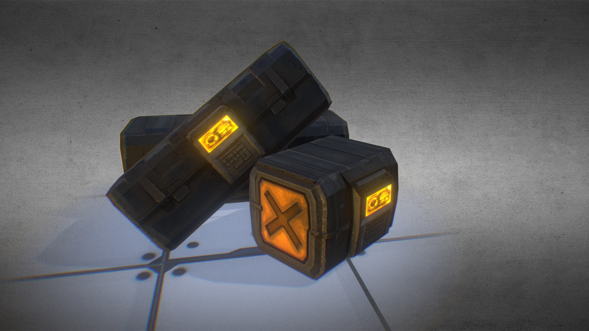 3D model Cargo chests - This is a 3D model of the Cargo chests. The 3D model is about a toy car with a light on top.