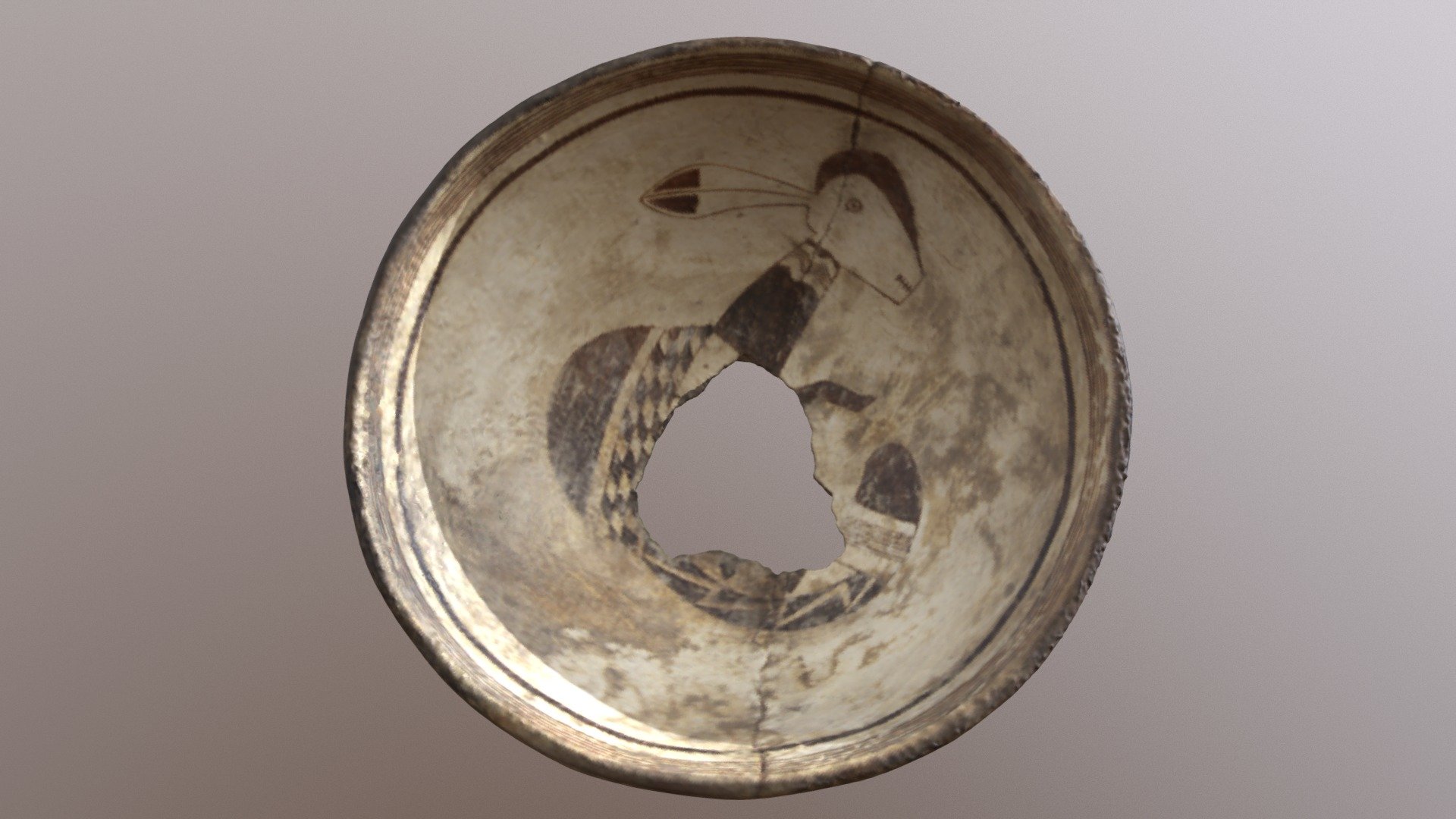 Mimbres Vessel with Rabbit Motif (VCU_3D_3207) - 3D model by Virtual ...