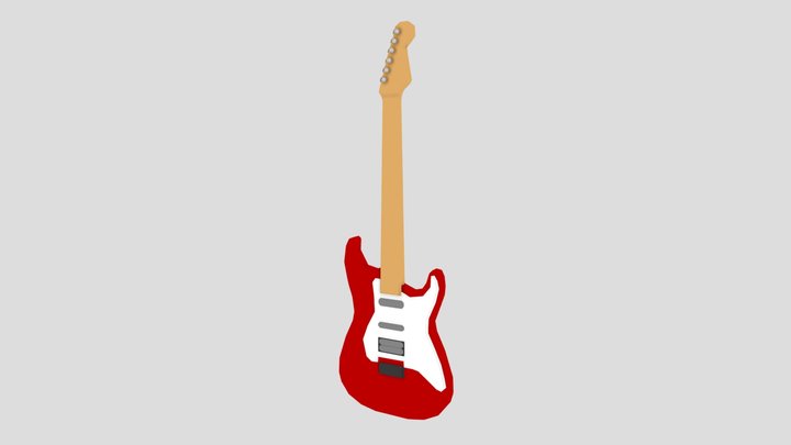 Fender Stratocaster Low-Poly Electric Guitar 3D Model