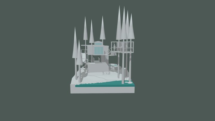 Eco House - Blockout 3D Model
