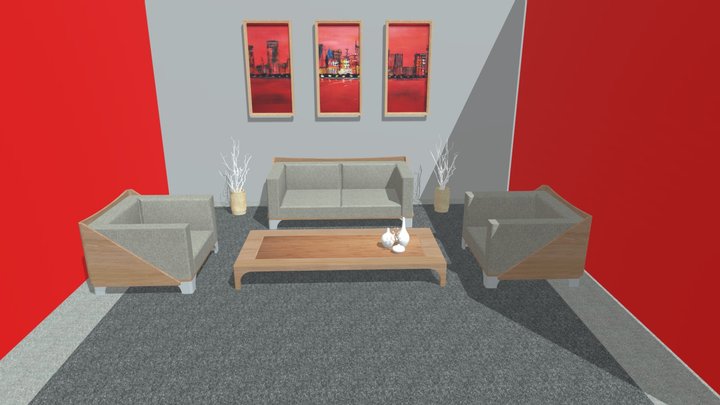 Minimal Livingroom 3D Model