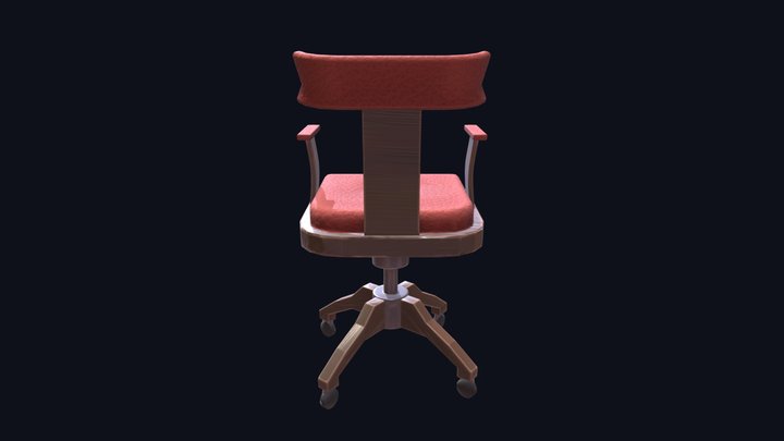 Stylized Fantasy Office Chair 3D Model