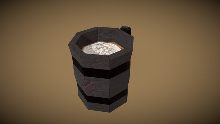 Wooden Mug 3D Model