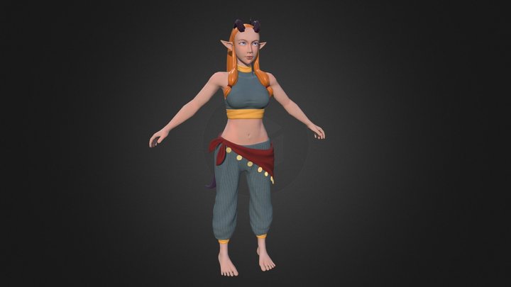 Aurora, The Half-Dragon Sorceress 3D Model