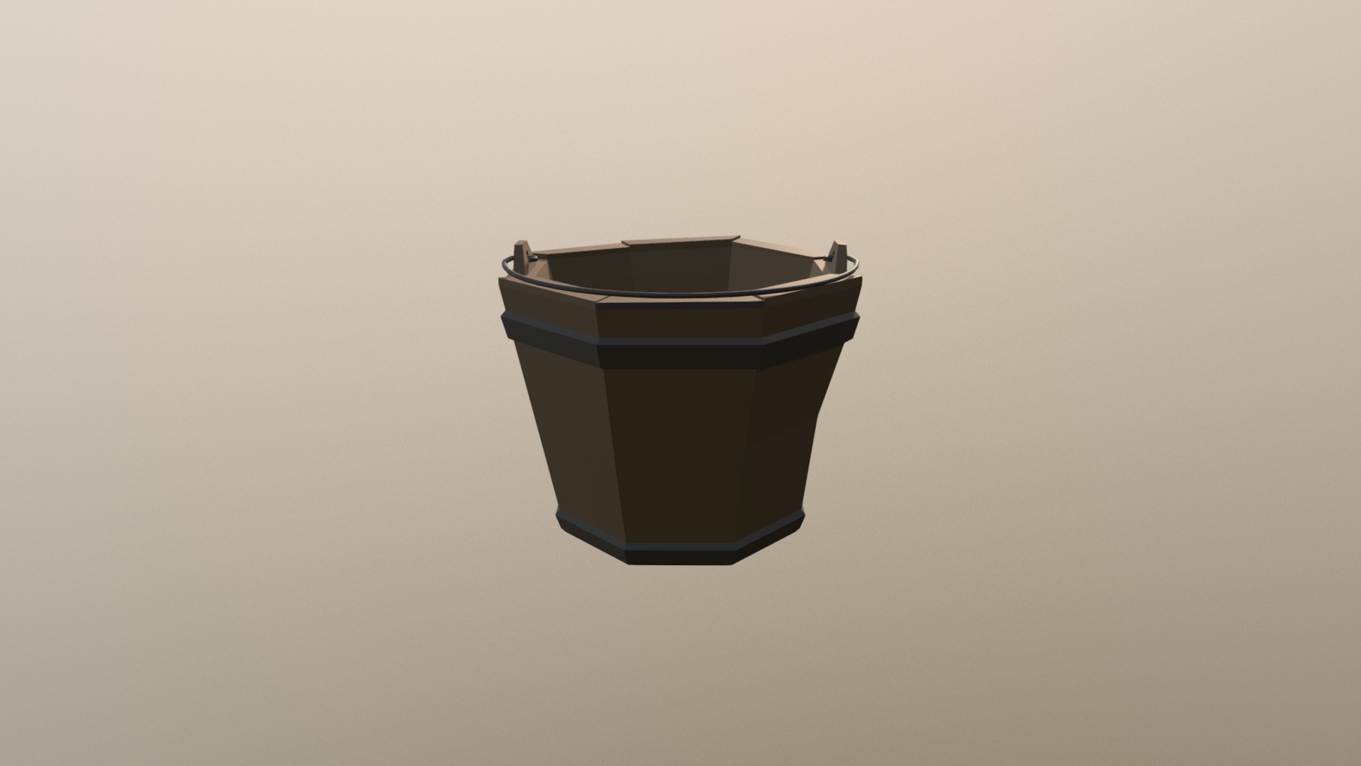 3D model Low Poly Medieval Bucket - This is a 3D model of the Low Poly Medieval Bucket. The 3D model is about a black rectangular object.