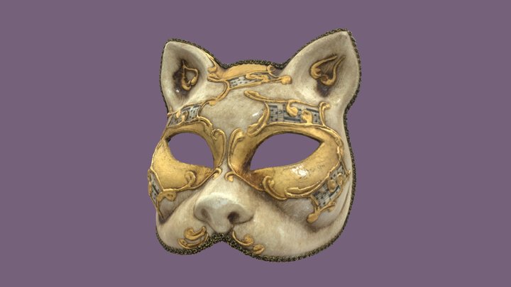 Máscara Veneciana Felina (versión final) 3D Model