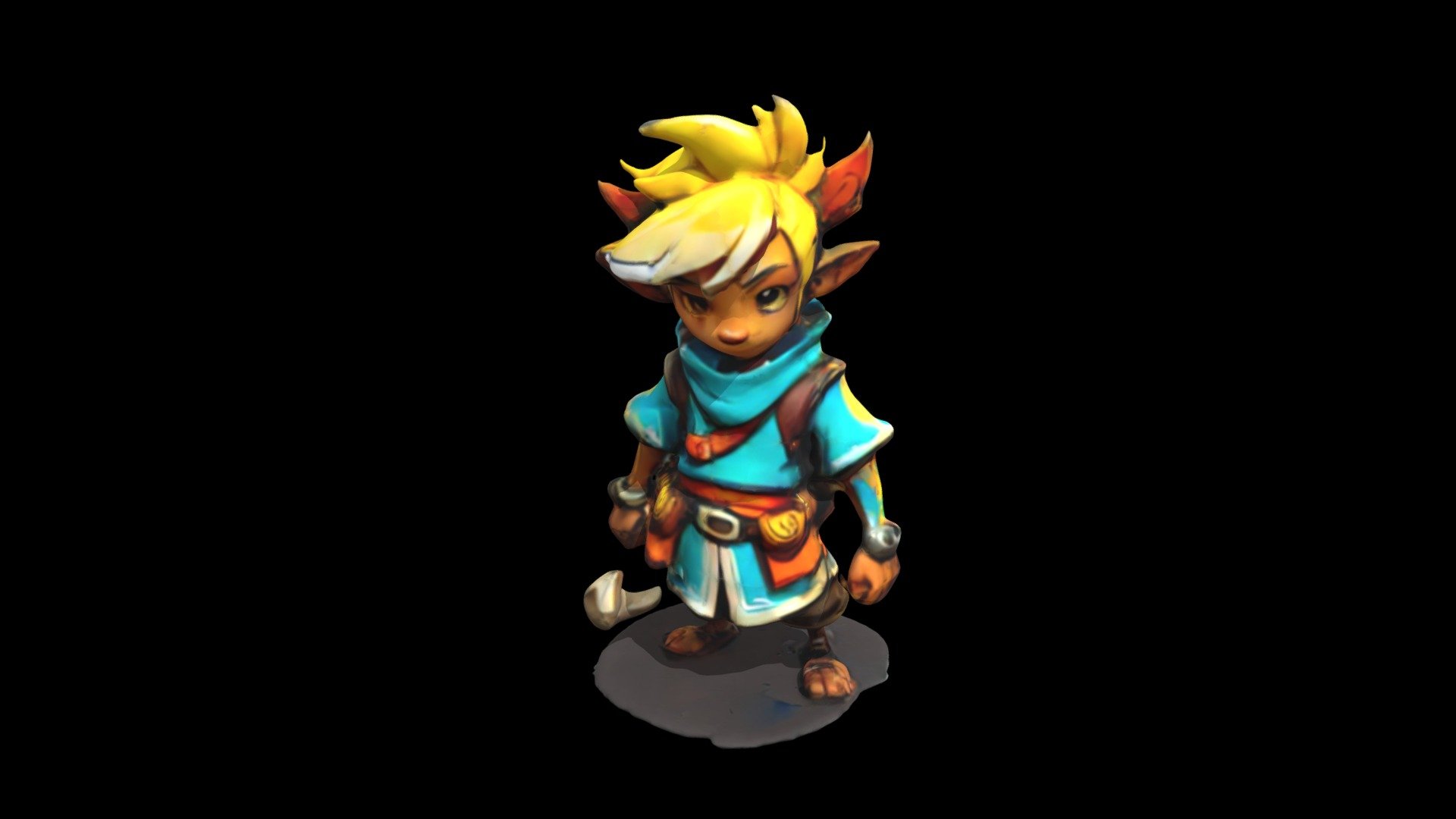 a cartoon character with yellow hair and a bl - Download Free 3D model ...