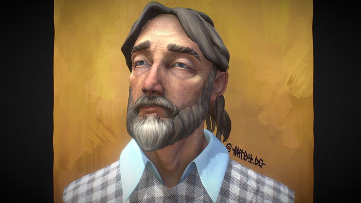 the enduring gaze of an elderly man. 3D Model
