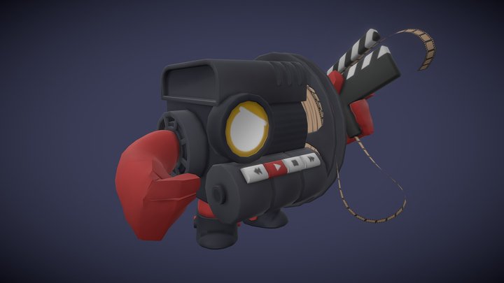 Movie Night 8-bit 3D Model