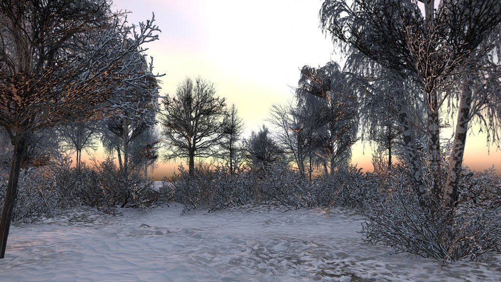 Low Poly Winter Tree Pack
