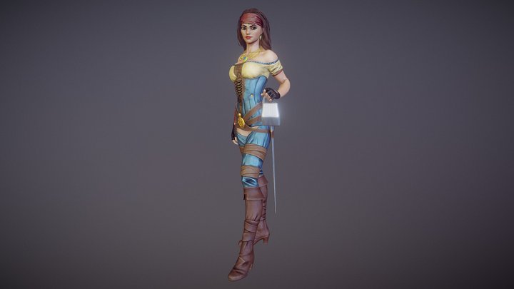 Pirate girl 3D Model