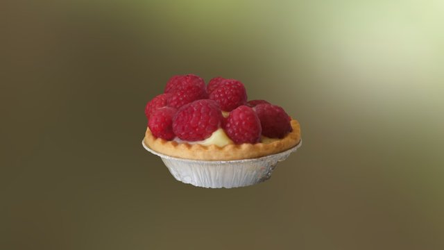Raspberry Tart with Texture 3D Model