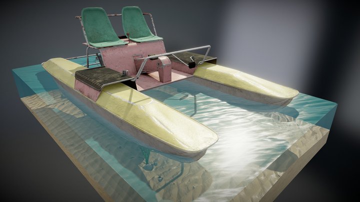 Soviet made water-bicycle (direct light) 3D Model