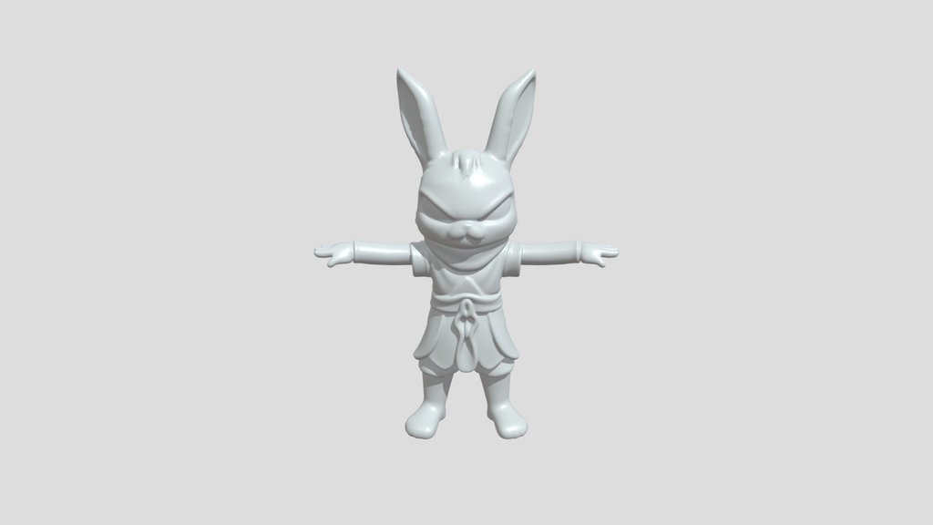 A white rabbit warrior