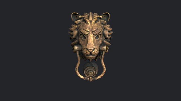 Lion Door Knocker 3D Model