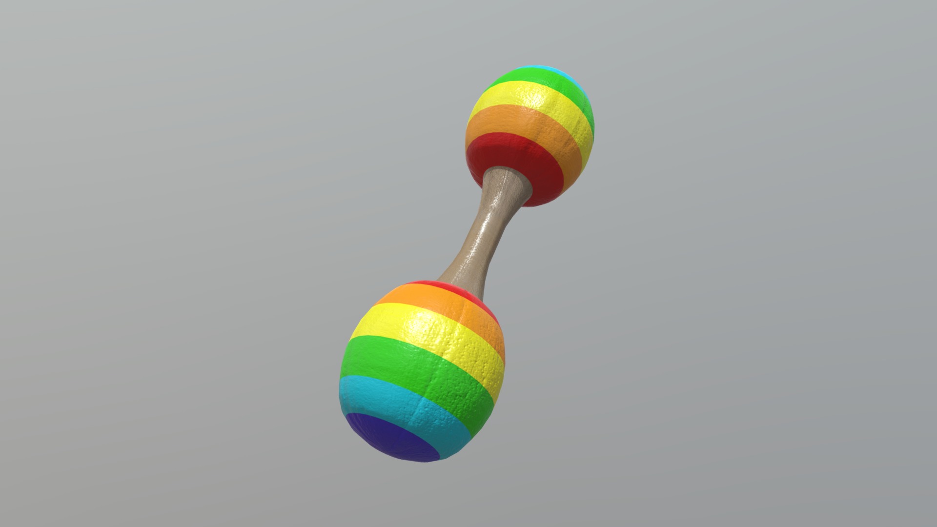 3D model Rattle - This is a 3D model of the Rattle. The 3D model is about a colorful balloon with a white background.
