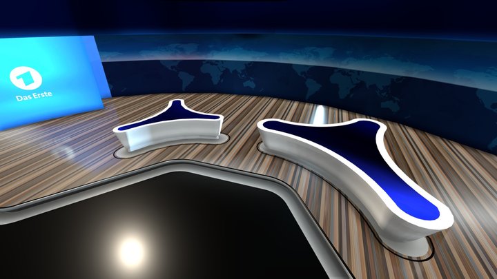 ARD Tagesschau Studio Night 3D Model