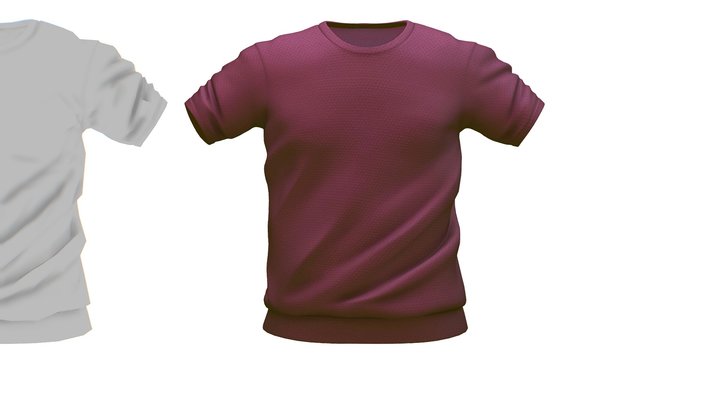 Cartoon High Poly Subdivision Maroon Sweater 3D Model