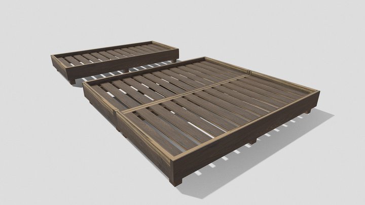 Wooden beds 3D Model