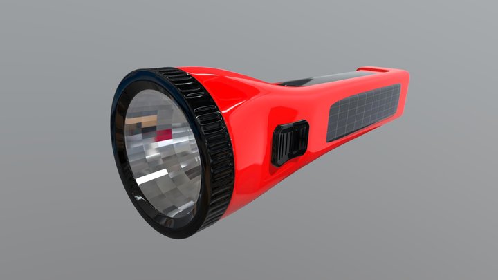 Flashlight LED Solar Power 3D Model