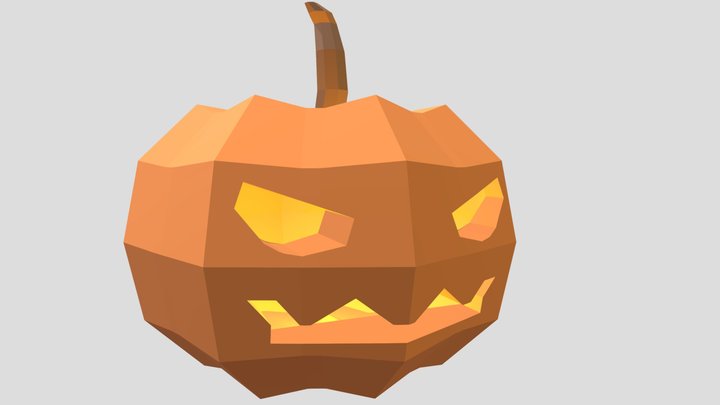 Halloween Pumpkin Low Poly 3D Model