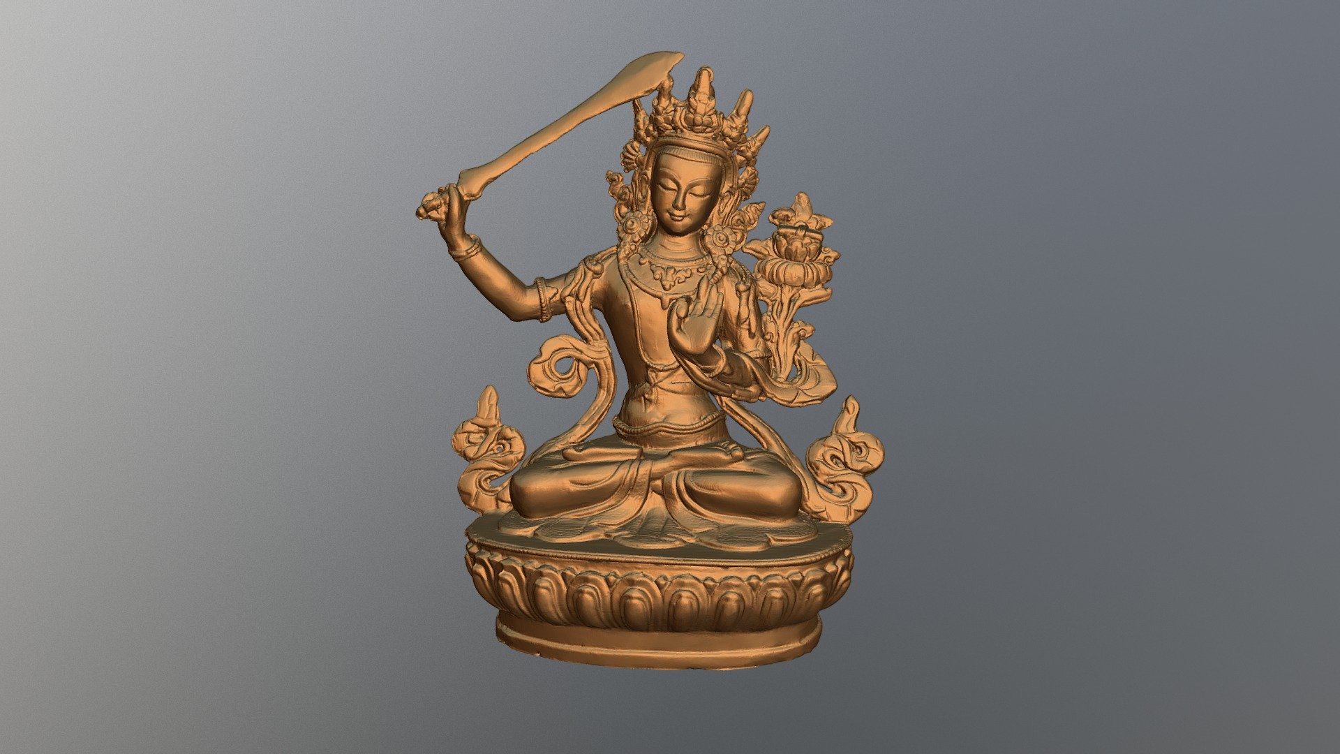 Sculpture of Bodhisattva Manjushri