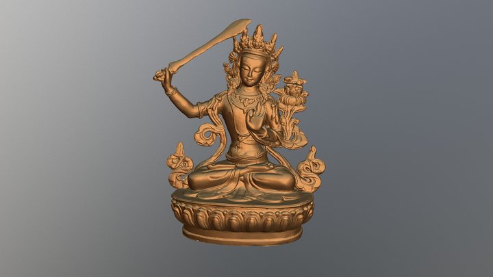 Sculpture of Bodhisattva Manjushri 3D Model