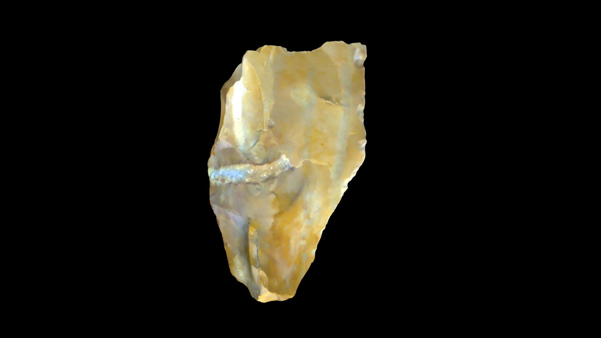 Flint Tool A1: Quartz Inclusion, Moscow River — Sketchfab embed 3D viewer