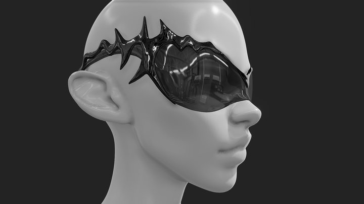 Wrap around Sunglasses / techno neo-tribal 3D Model