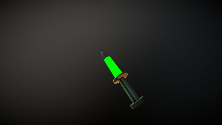 Low Poly Radioactive Needle 3D Model