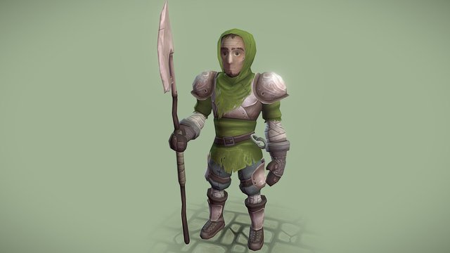 Fantasy Character - The Village Guard 3D Model